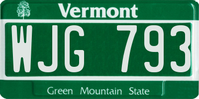 VT license plate WJG793