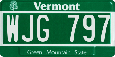 VT license plate WJG797