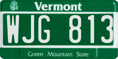 VT license plate WJG813
