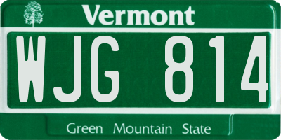 VT license plate WJG814