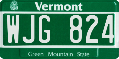 VT license plate WJG824