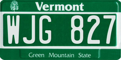 VT license plate WJG827