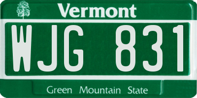 VT license plate WJG831