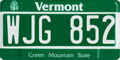 VT license plate WJG852