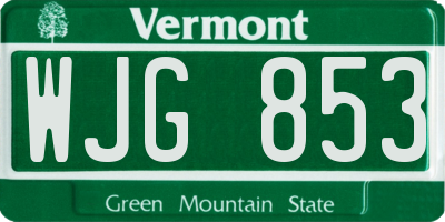 VT license plate WJG853