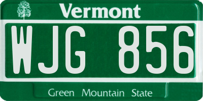 VT license plate WJG856