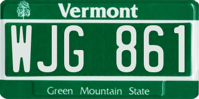 VT license plate WJG861