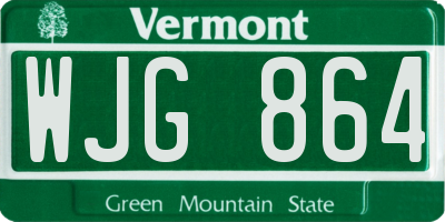 VT license plate WJG864