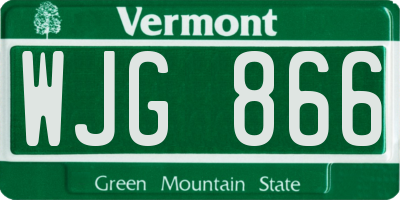 VT license plate WJG866