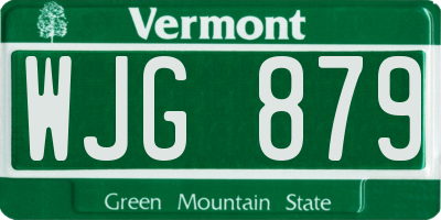 VT license plate WJG879