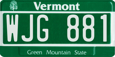 VT license plate WJG881
