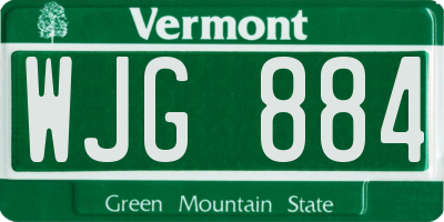 VT license plate WJG884