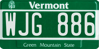 VT license plate WJG886