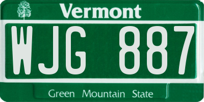 VT license plate WJG887