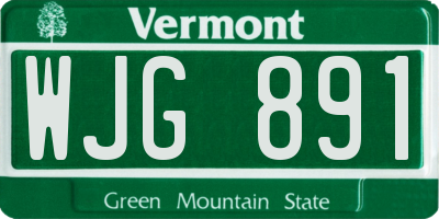 VT license plate WJG891