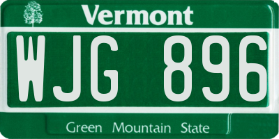 VT license plate WJG896