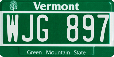 VT license plate WJG897