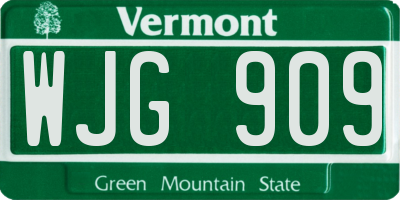 VT license plate WJG909