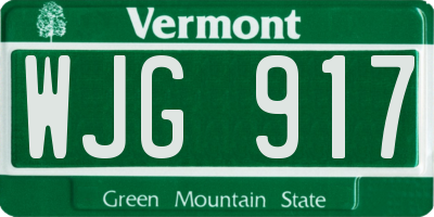 VT license plate WJG917