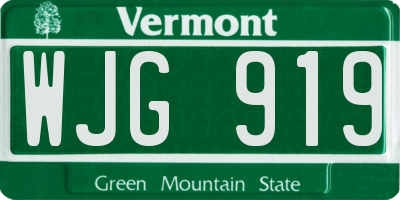 VT license plate WJG919