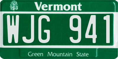 VT license plate WJG941