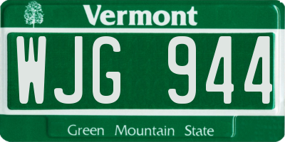 VT license plate WJG944