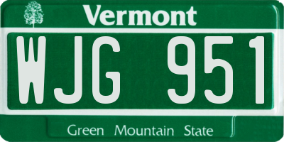 VT license plate WJG951