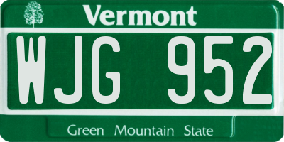 VT license plate WJG952