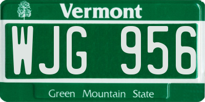 VT license plate WJG956