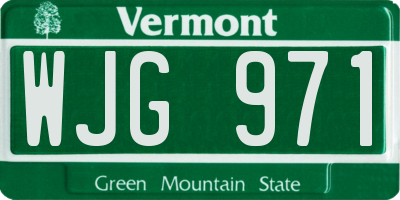 VT license plate WJG971
