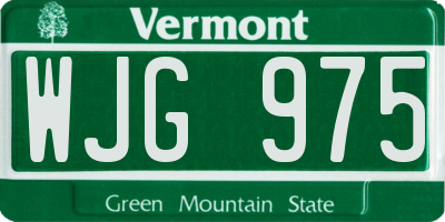 VT license plate WJG975