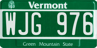 VT license plate WJG976
