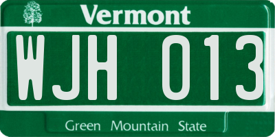 VT license plate WJH013