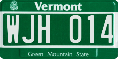VT license plate WJH014