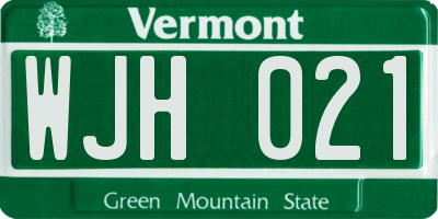 VT license plate WJH021