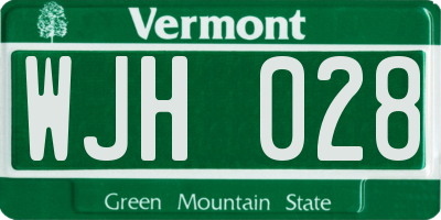 VT license plate WJH028