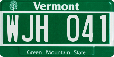 VT license plate WJH041
