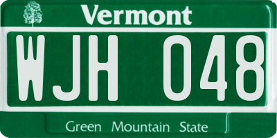 VT license plate WJH048