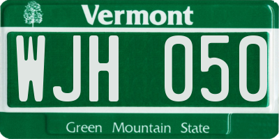 VT license plate WJH050