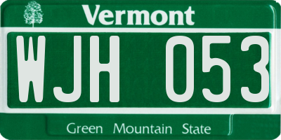 VT license plate WJH053