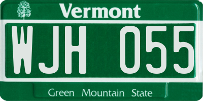 VT license plate WJH055