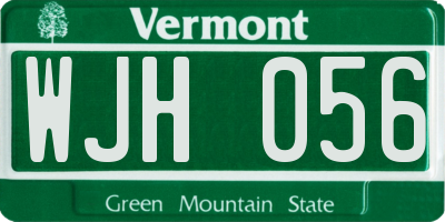 VT license plate WJH056