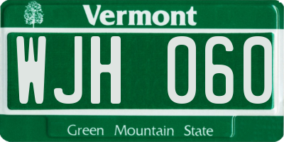 VT license plate WJH060