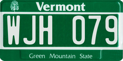 VT license plate WJH079