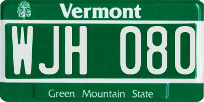 VT license plate WJH080