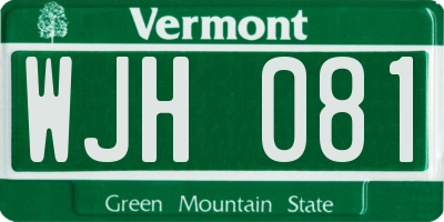 VT license plate WJH081