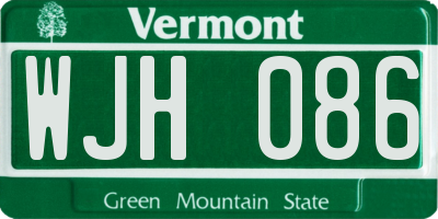 VT license plate WJH086