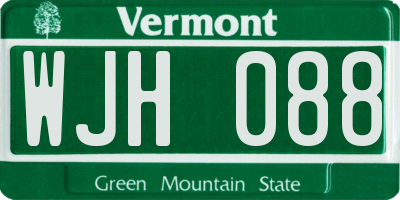VT license plate WJH088