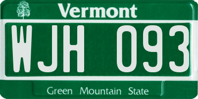 VT license plate WJH093