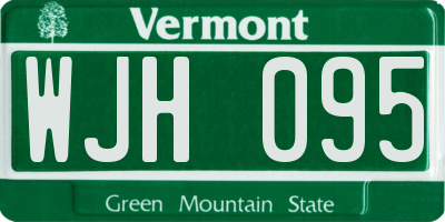 VT license plate WJH095